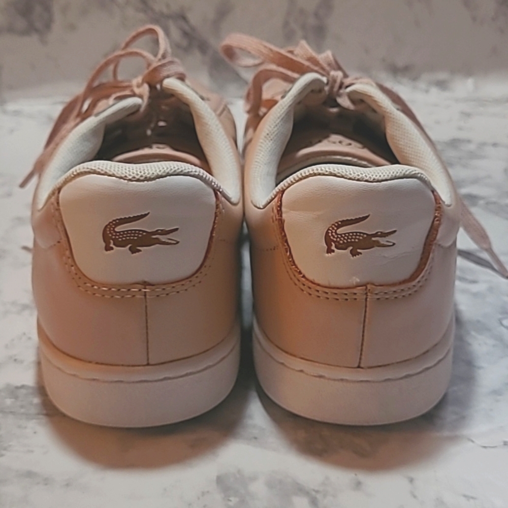 Lacoste Pink Leather Logo Sneakers Hydez Tennis Shoes Size 6 Preppy Barbiecore - Picture 6 of 9